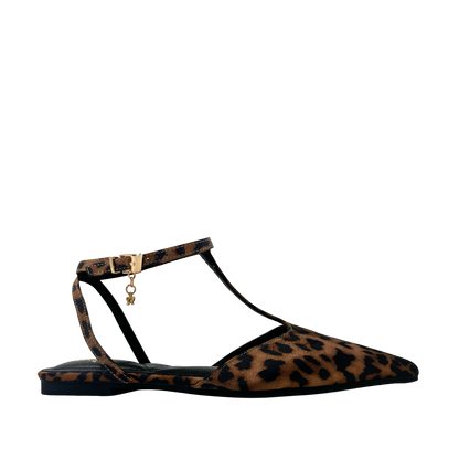 Ballerinas ankle strap Nivika para mujer color leopardo
