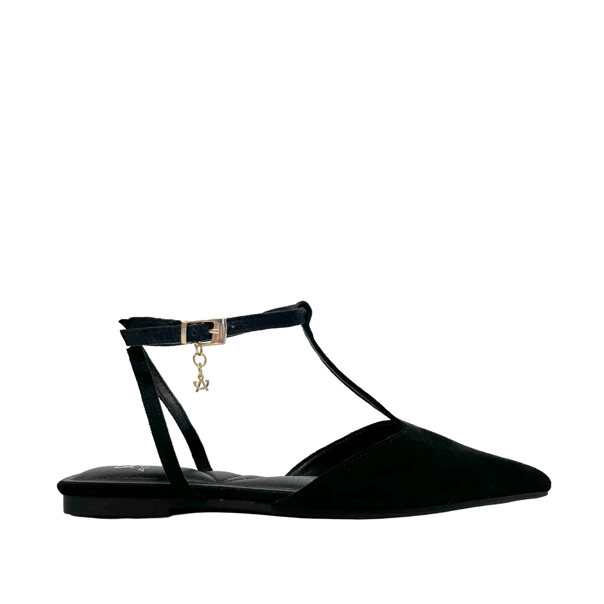Ballerinas ankle strap Nivika para mujer color negro