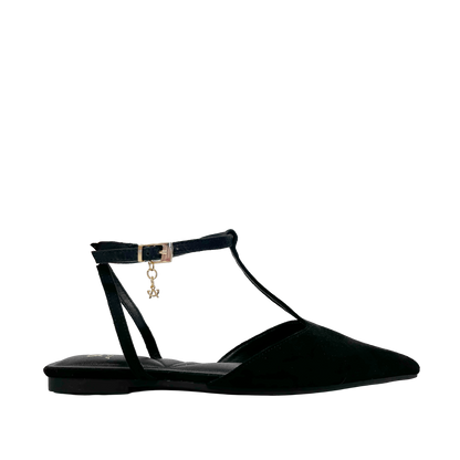 Ballerinas ankle strap Nivika para mujer color negro