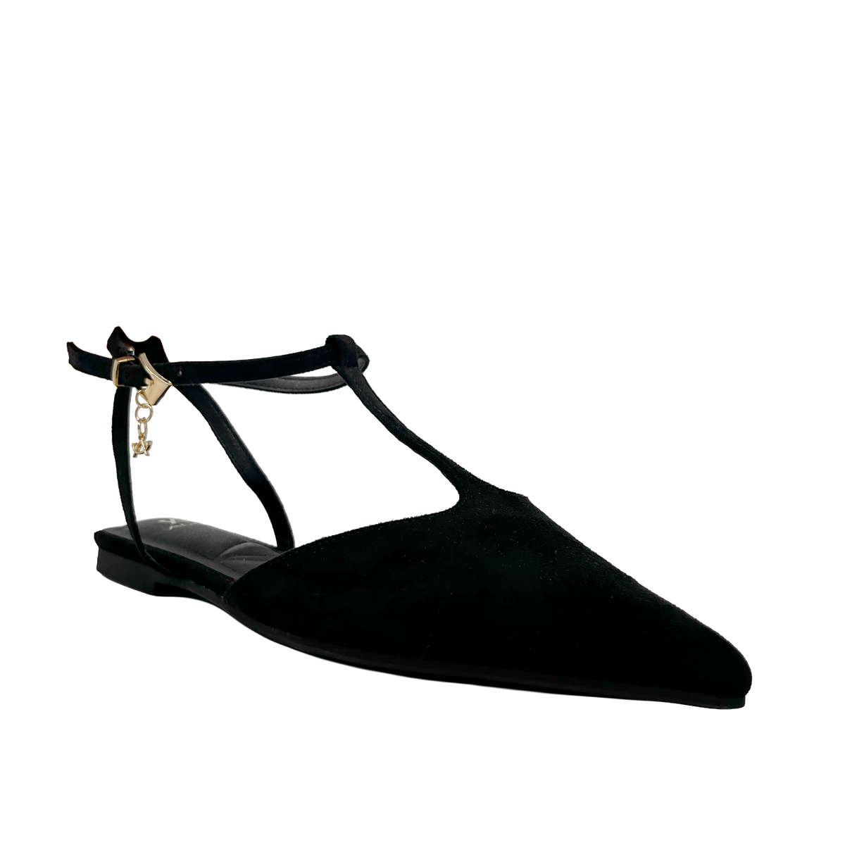 Ballerinas ankle strap Nivika para mujer color negro