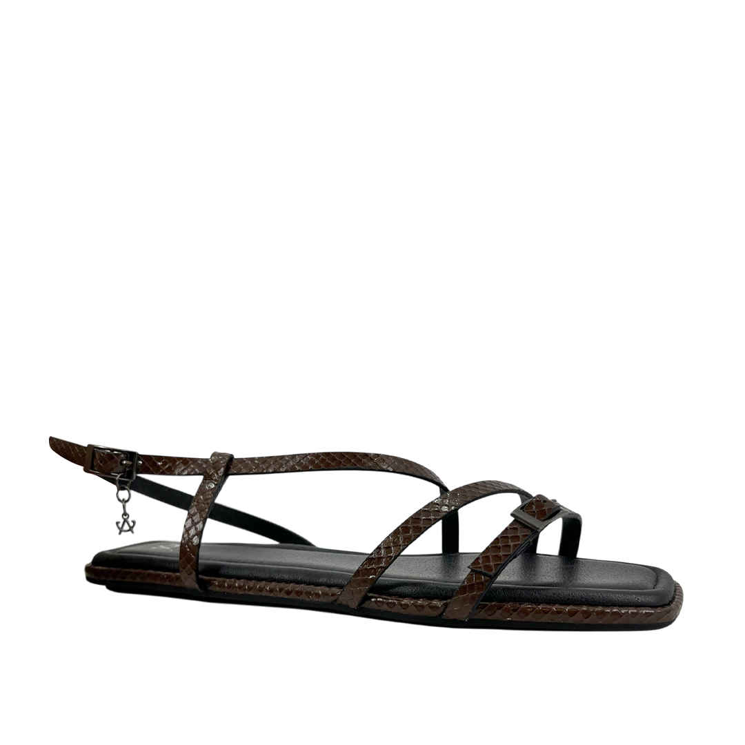 Sandalias flats Nagini para mujer color café