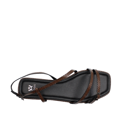 Sandalias flats Nagini para mujer color café