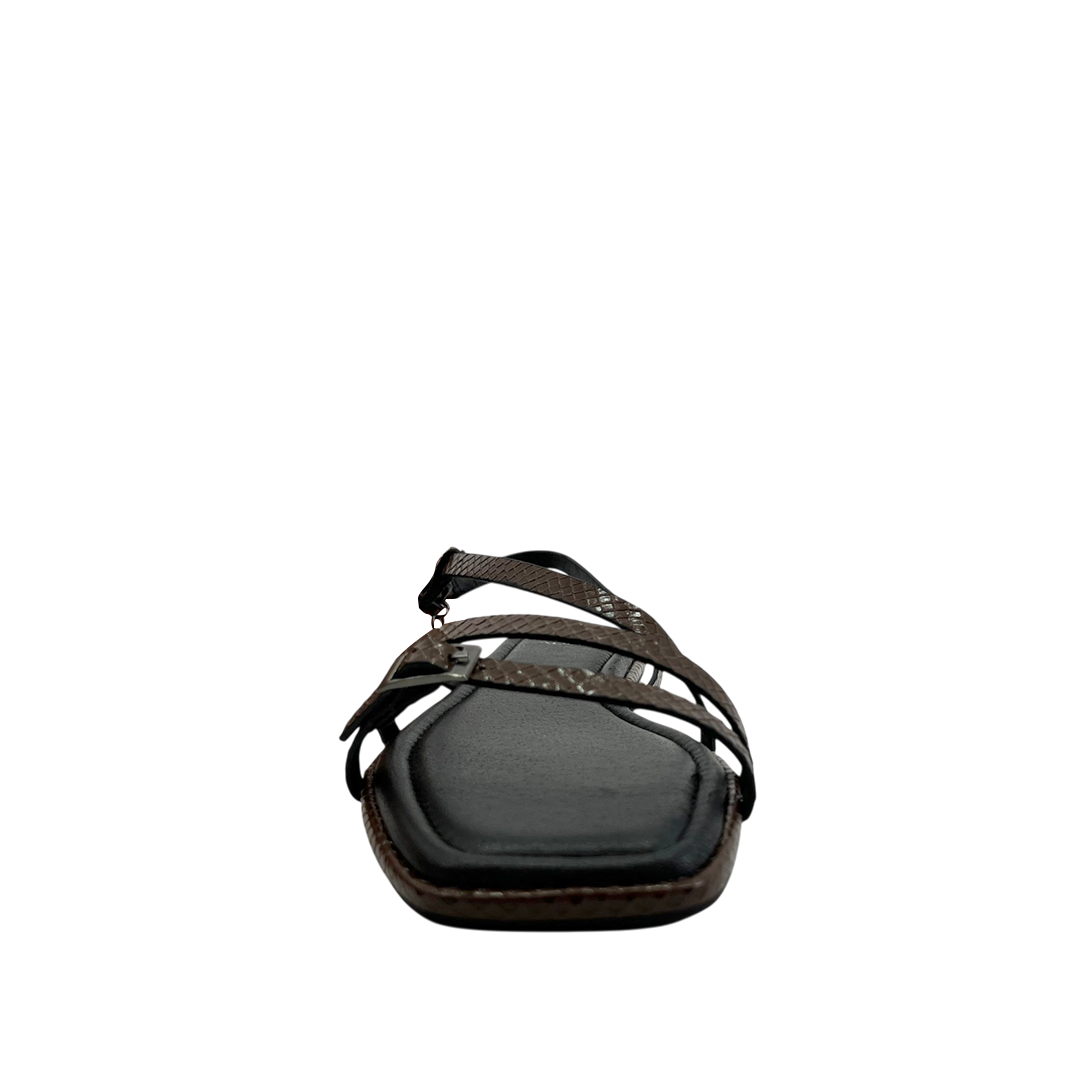 Sandalias flats Nagini para mujer color café