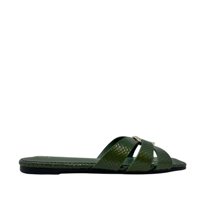 Sandalias flats Dari para mujer color olivo