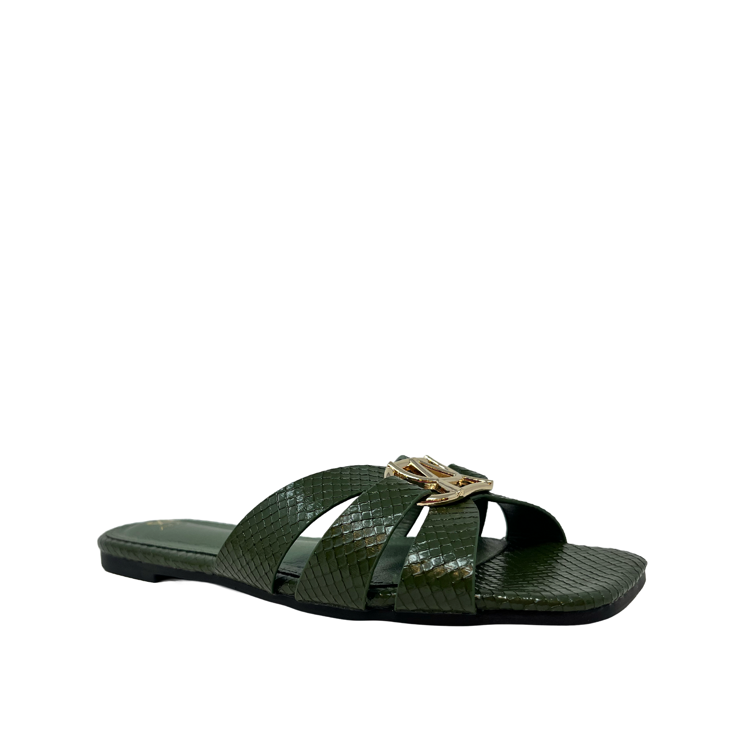 Sandalias flats Dari para mujer color olivo