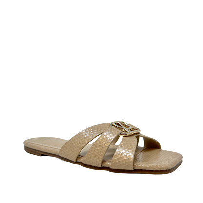 Sandalias flats Dari para mujer color nude