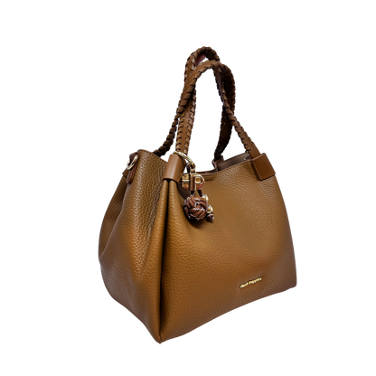 Cartera satchel Octavia para mujer color tan