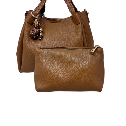 Cartera satchel Octavia para mujer color tan