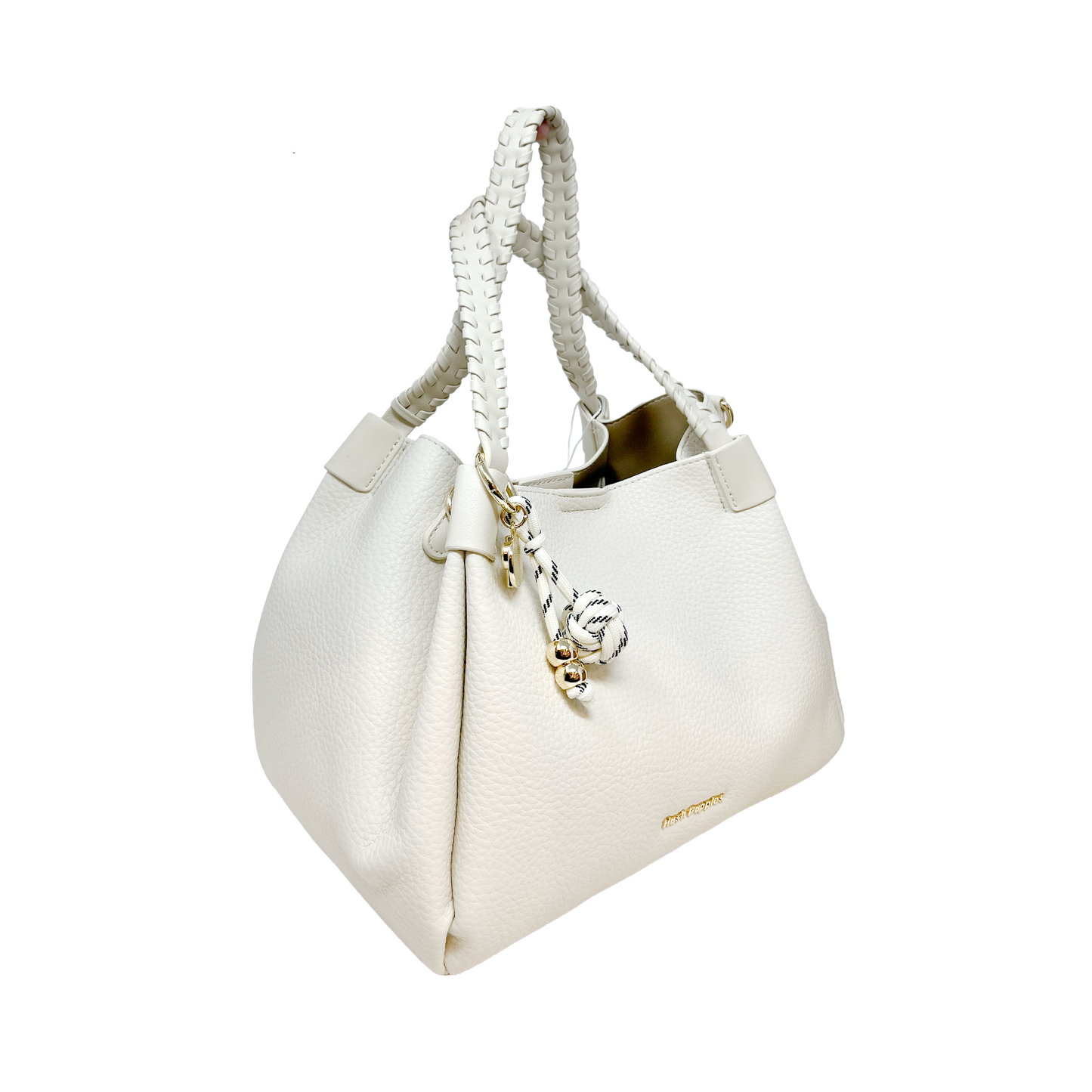 Cartera satchel Octavia para mujer color hueso
