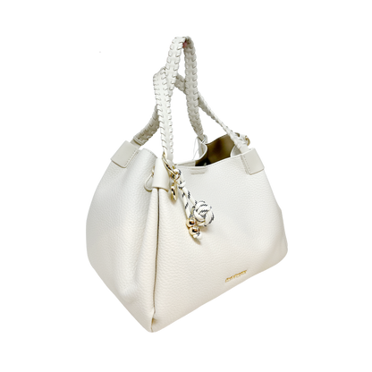Cartera satchel Octavia para mujer color hueso