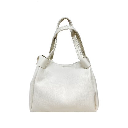 Cartera satchel Octavia para mujer color hueso