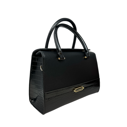 Cartera satchel Odette para mujer color negro