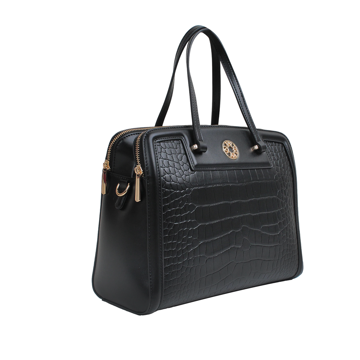 Cartera satchel Kendra para mujer color negro
