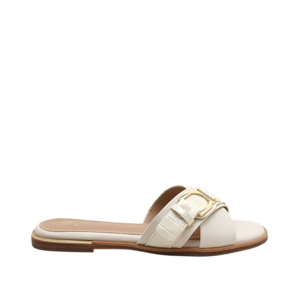 Sandalias flats Rita para mujer color hueso