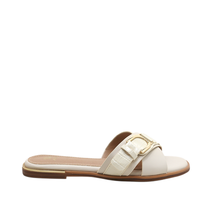 Sandalias flats Rita para mujer color hueso