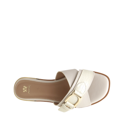 Sandalias flats Rita para mujer color hueso
