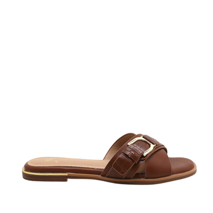Sandalias flats Rita para mujer color tan