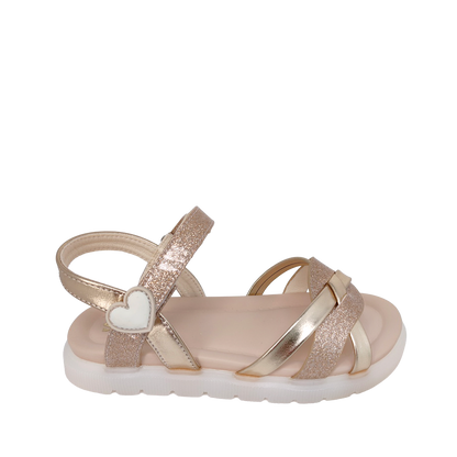 Sandalias Xyris para niña color dorado