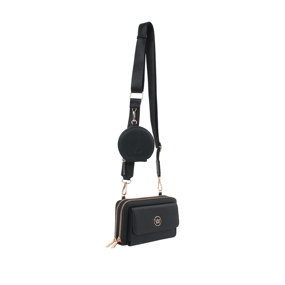 Cartera crossbody Samie para mujer color negro