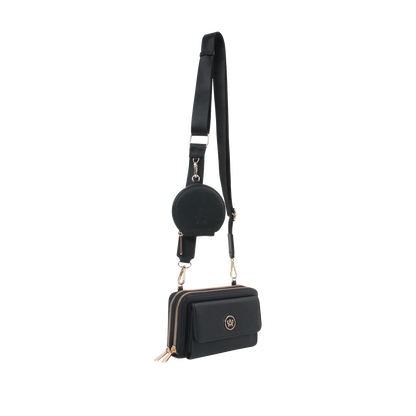 Cartera crossbody Samie para mujer color negro