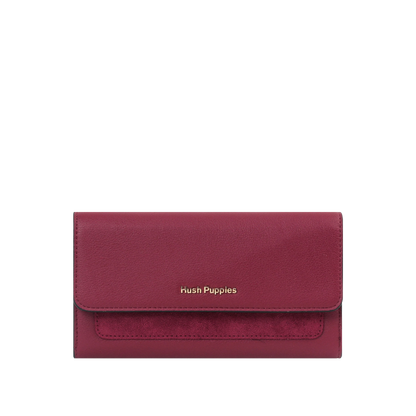 Billetera Odette para mujer color burgundy