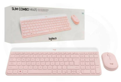 Logitech Slim Combo teclado y mouse inalámbrico MK470 Rose Spanish