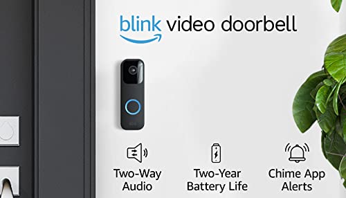 Blink Video Doorbell | Two-way audio, HD video, motion and chime app alerts and Alexa enabled — wired or wire-free (Black)