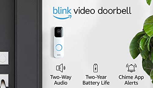 Blink Video Doorbell | Two-way audio, HD video, motion and chime app alerts and Alexa enabled — wired or wire-free (Black)