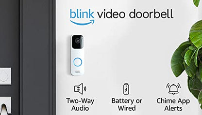 Blink Video Doorbell | Two-way audio, HD video, motion and chime app alerts and Alexa enabled — wired or wire-free (Black)