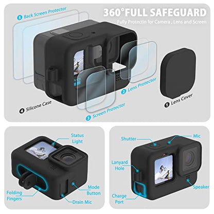 FitStill Funda de Silicona Negra para GoPro Hero