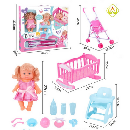 Muñeca con accesorios para niña