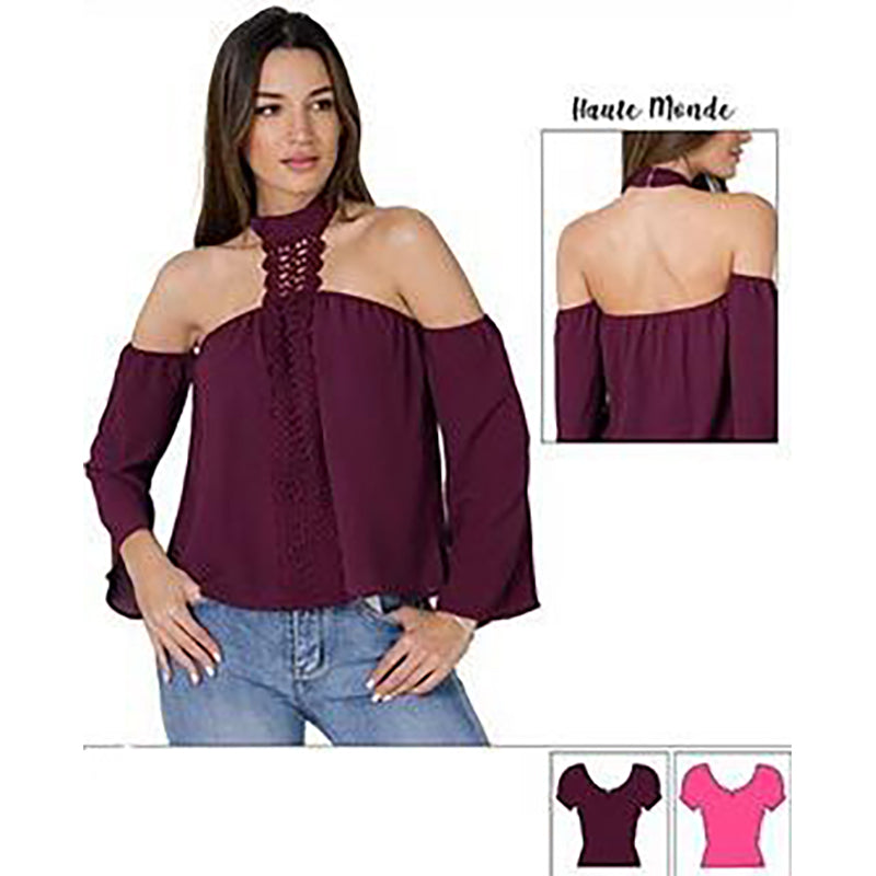 Blusa halter - L, Darkred