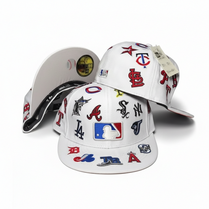 Gorra MLB Teams Patch Logos All‑Over White 59FIFTY