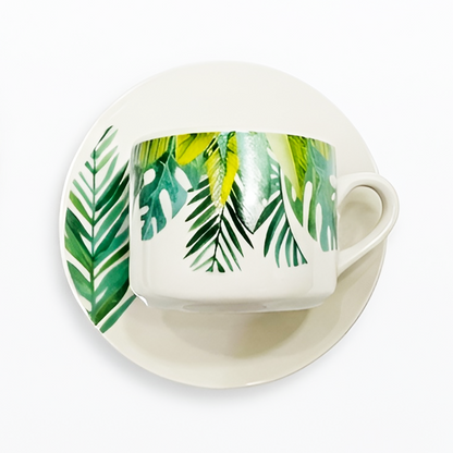 Vajilla de cerámica diseño tropical