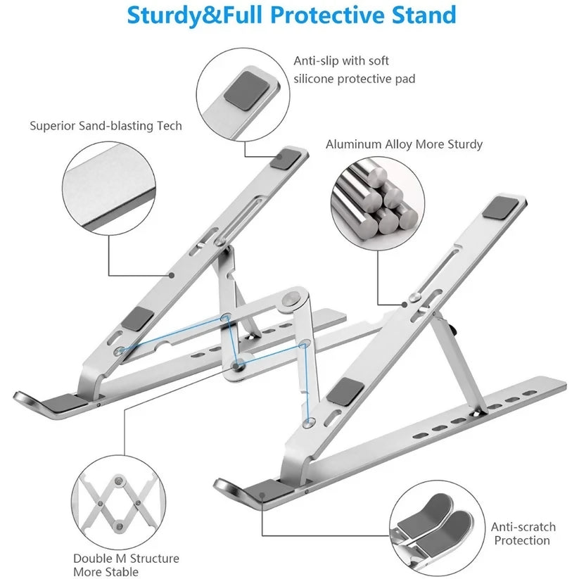 Soporte ajustable de aluminio para laptop