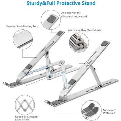 Soporte ajustable de aluminio para laptop
