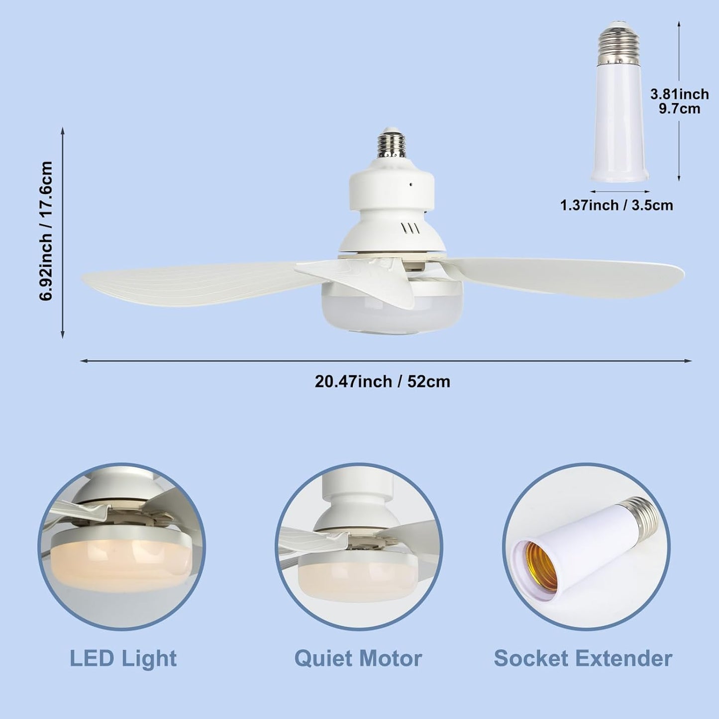 Ventilador de Techo con Luz y Control Remoto