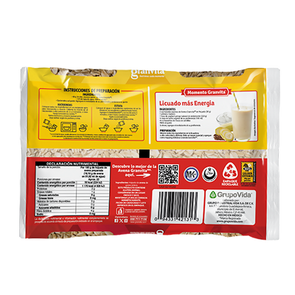 HOJUELAS DE AVENA - Integral bolsa de 400g (GRANVITA)