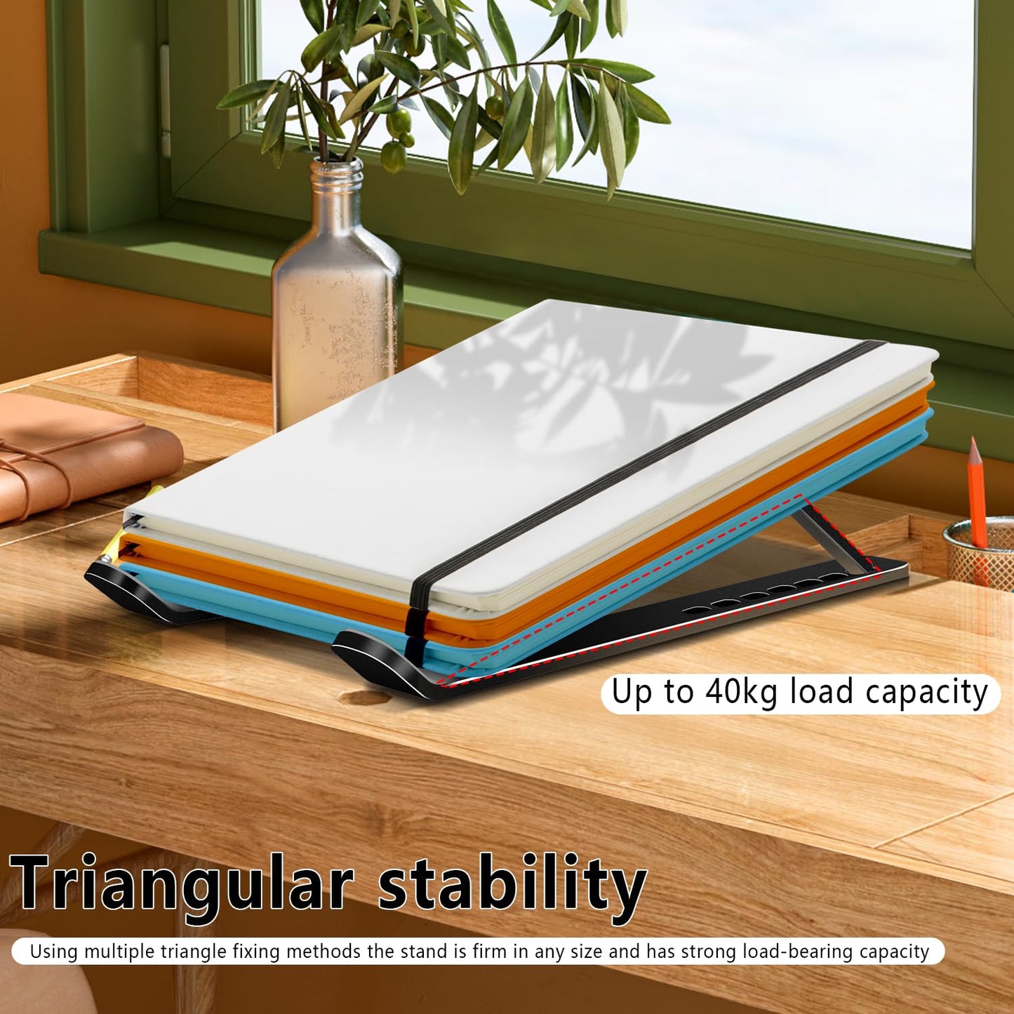 Soporte ajustable y plegable para laptop de hasta 15.6"