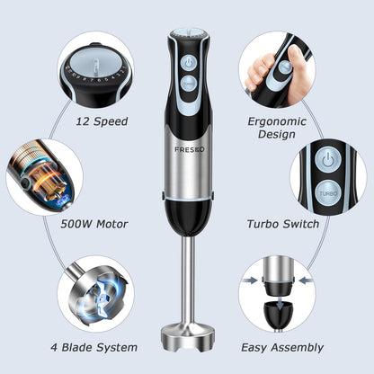 FRESKO Batidora de Inmersión de 500 Vatios