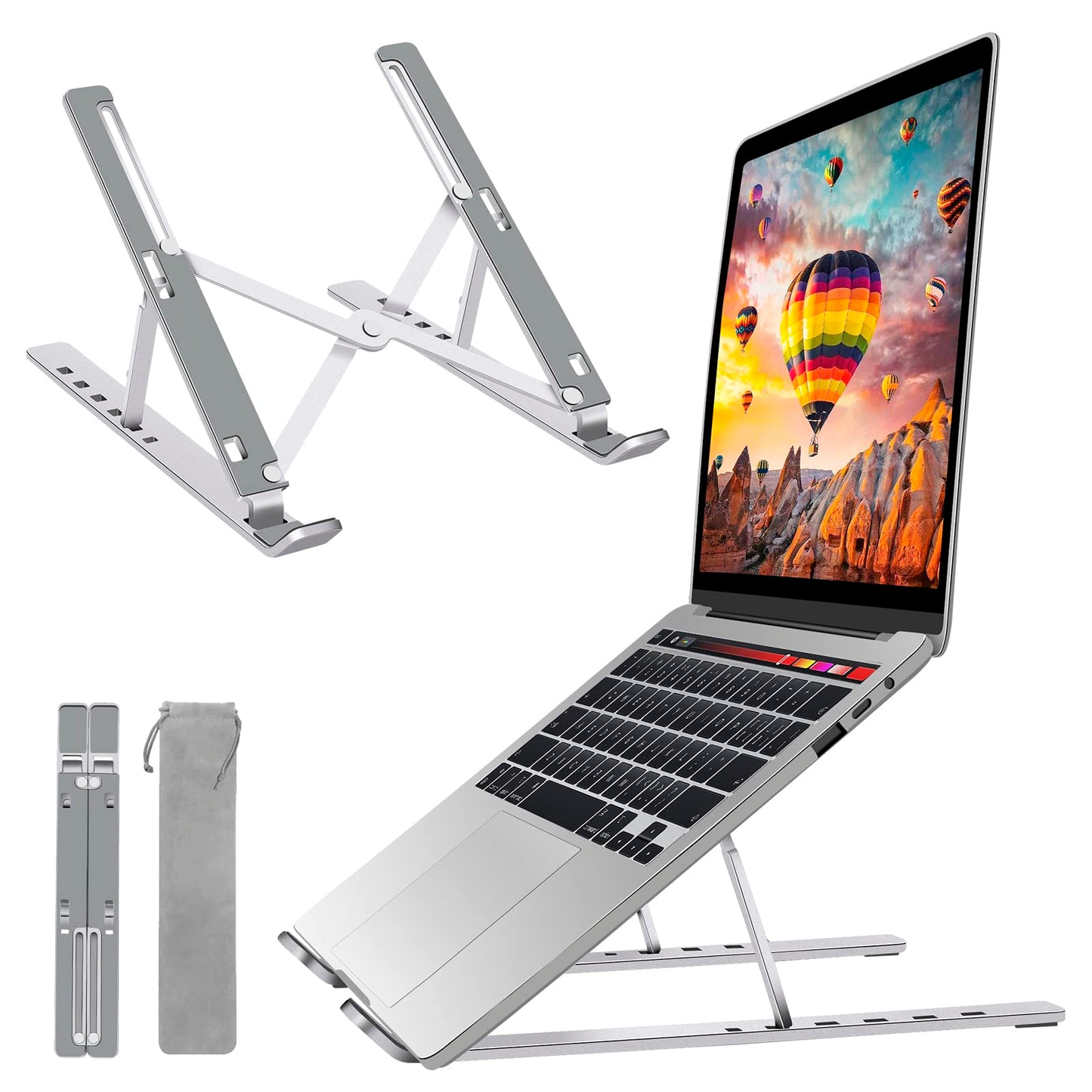 Soporte ajustable y plegable para laptop de hasta 15.6"