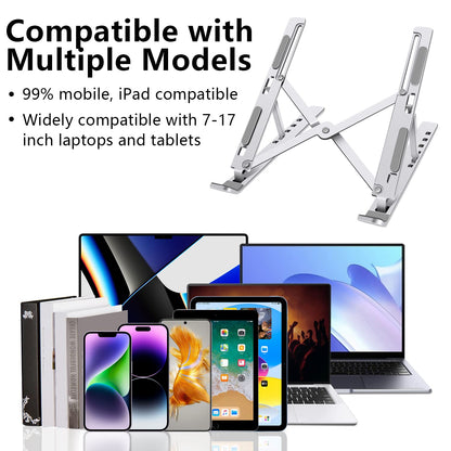 Soporte ajustable y plegable para laptop de hasta 15.6"