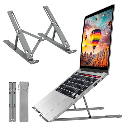 Soporte ajustable y plegable para laptop de hasta 15.6"