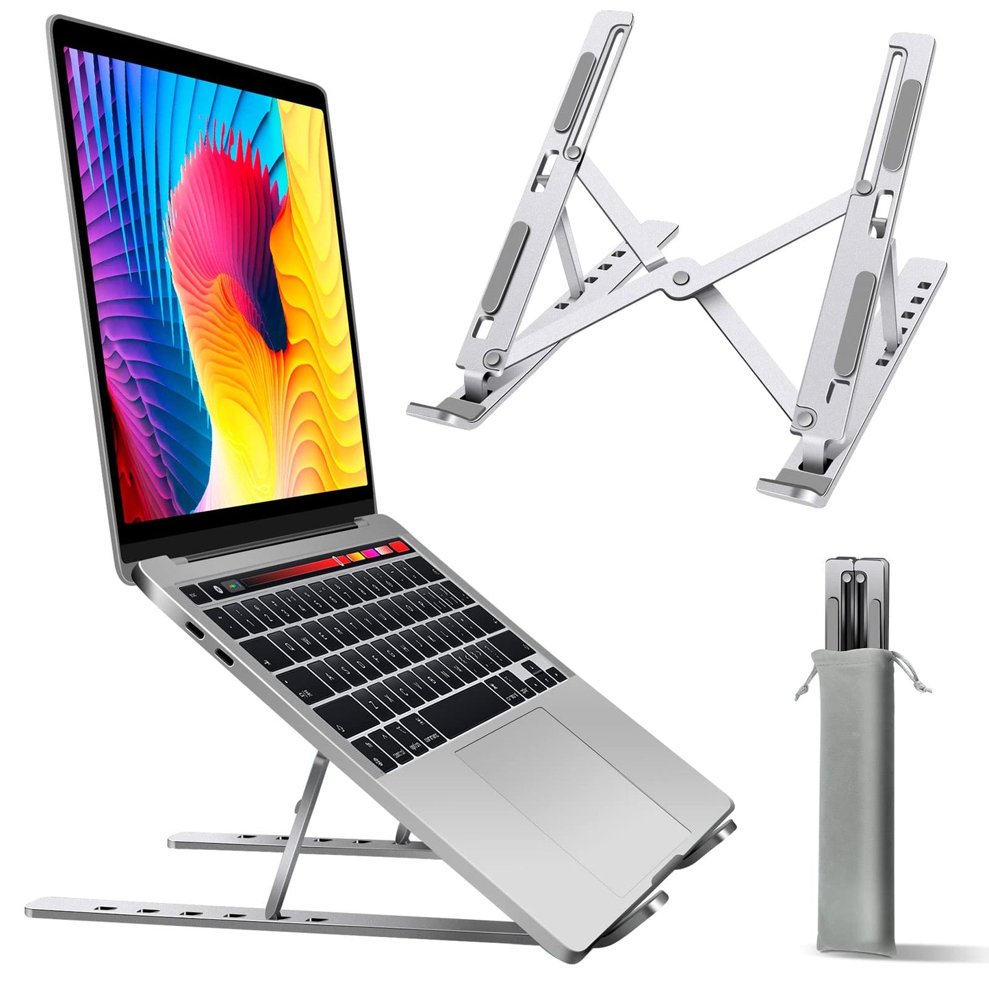 Soporte ajustable y plegable para laptop de hasta 15.6"