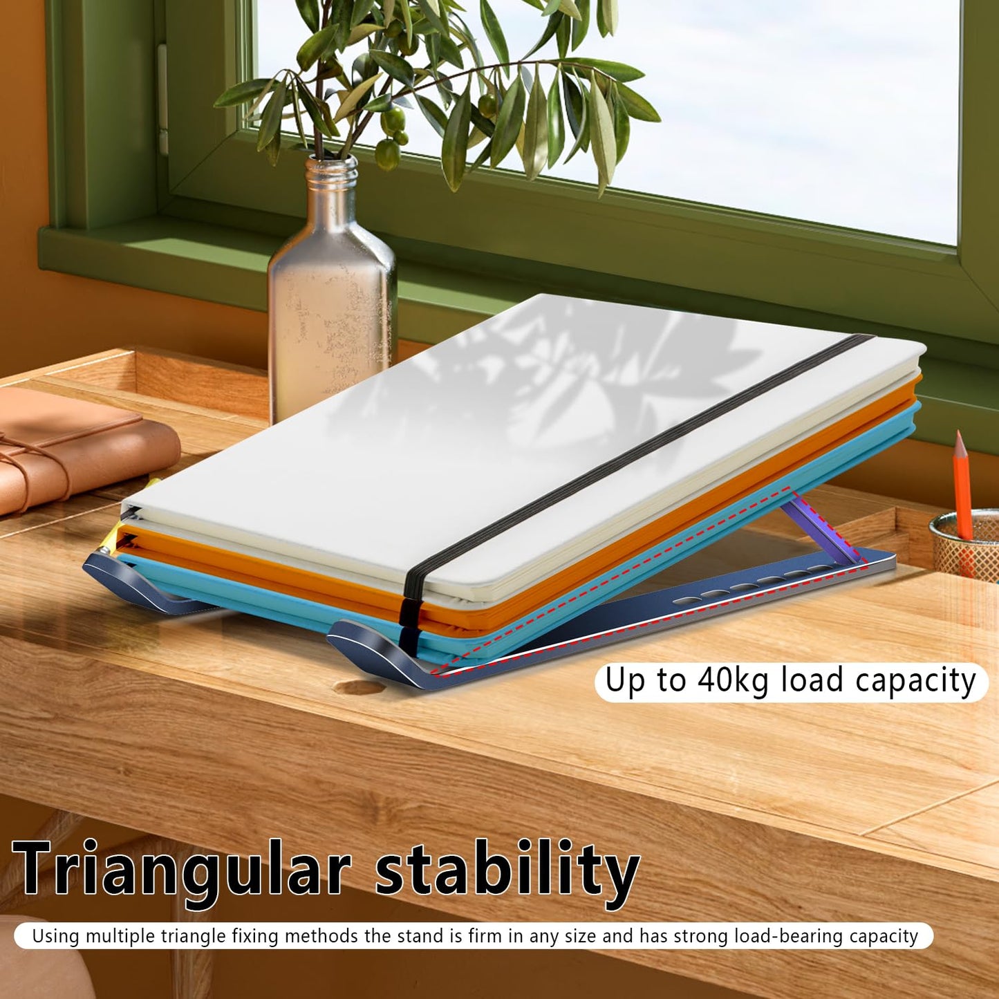 Soporte ajustable y plegable para laptop de hasta 15.6"