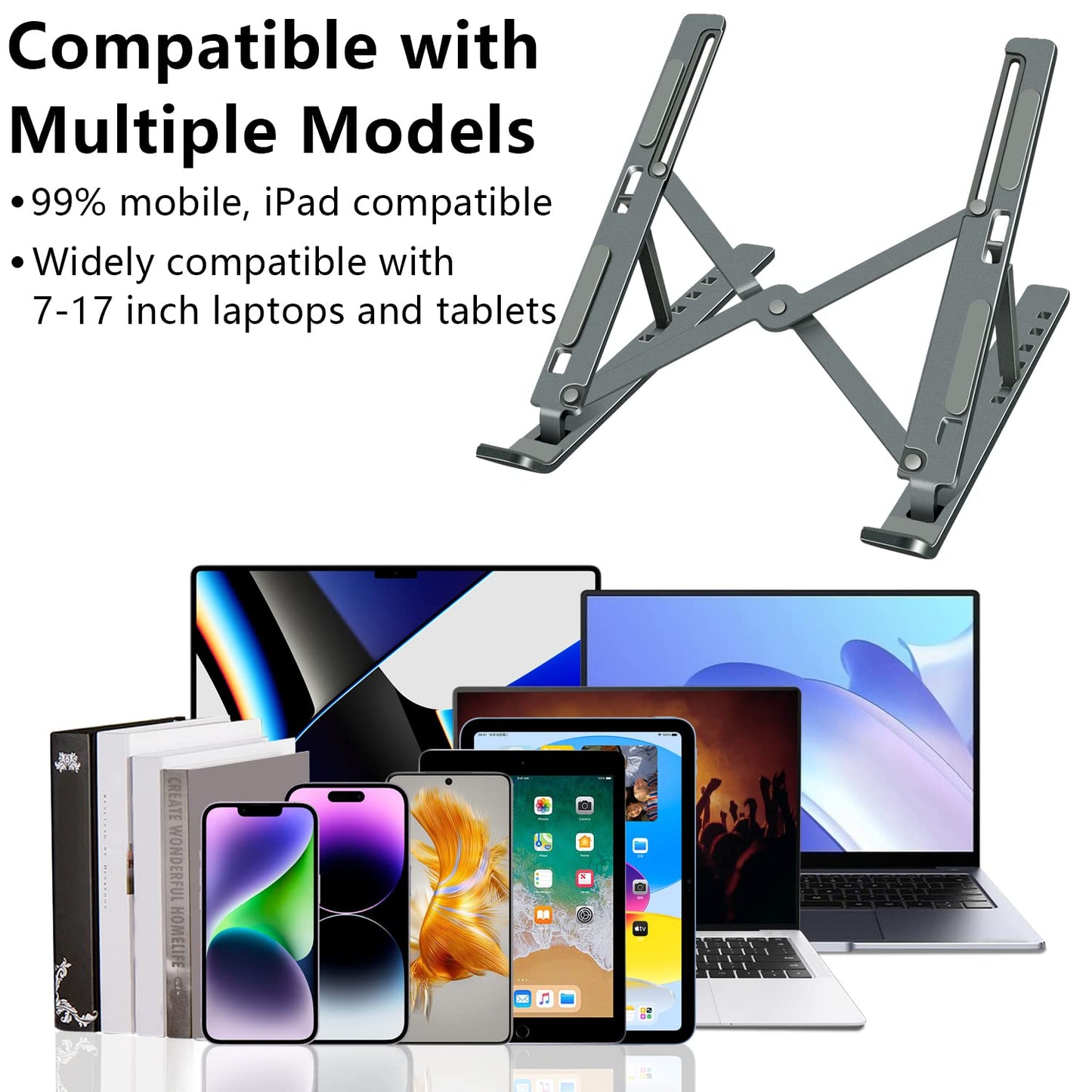 Soporte ajustable y plegable para laptop de hasta 15.6"