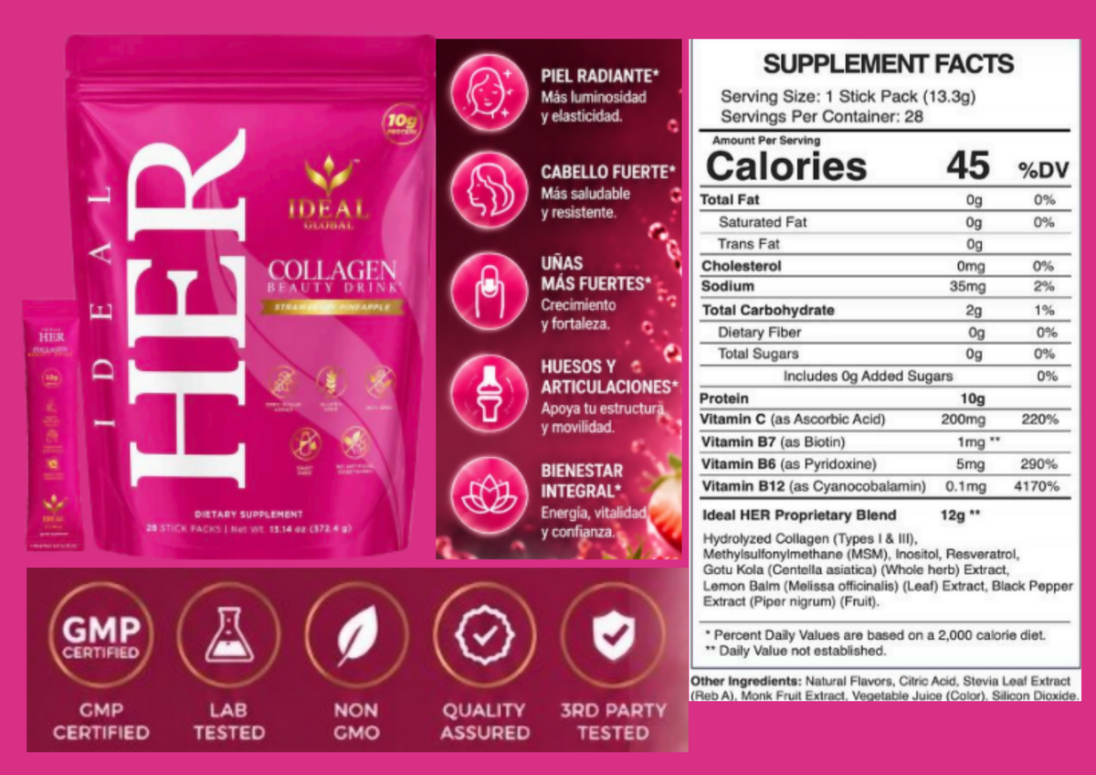 IDEAL HER SUPLEMENTO DE COLAGENO + RESVERATROL
