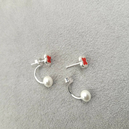 Arete Perla Plata 925