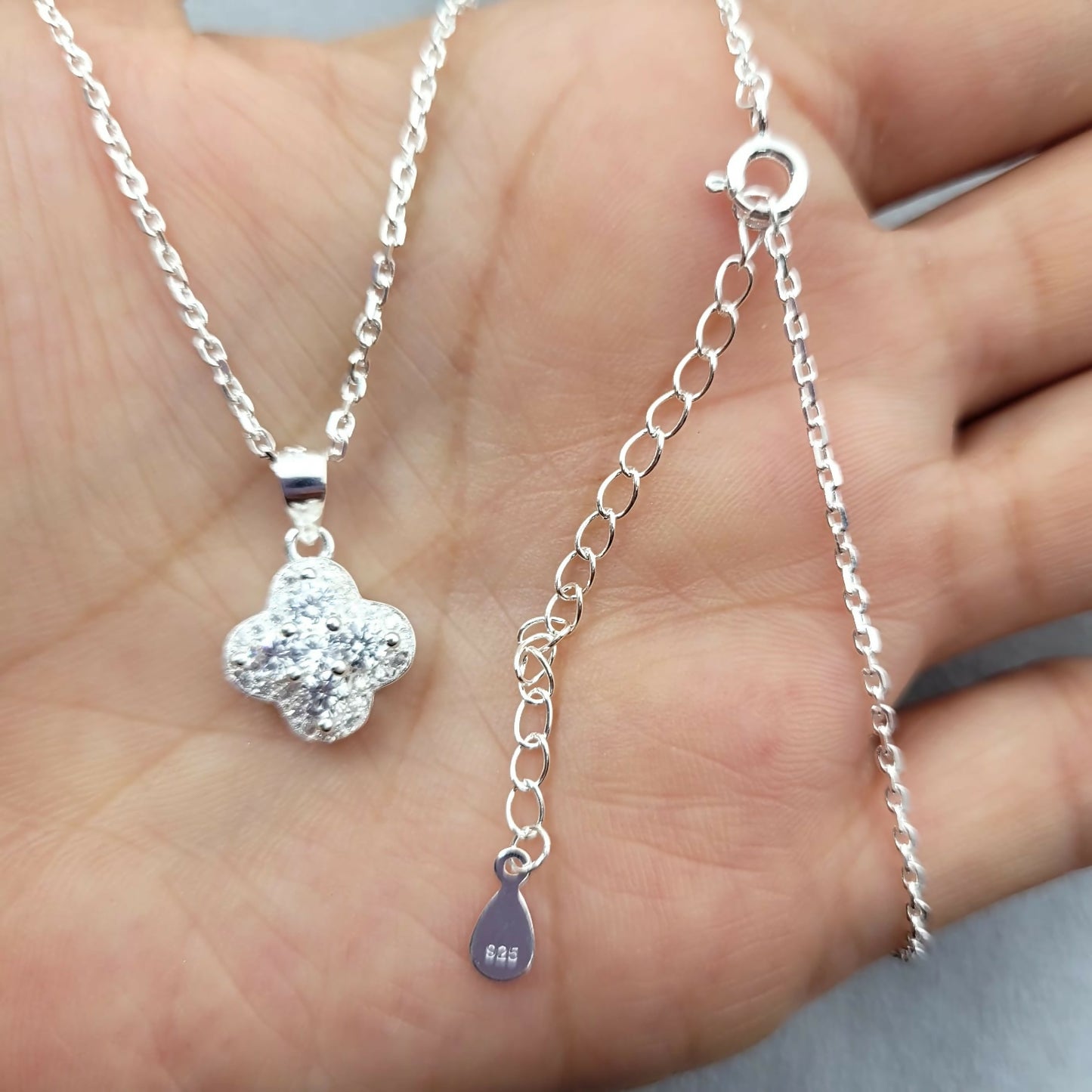Cadena mas dije Trebol plata 925