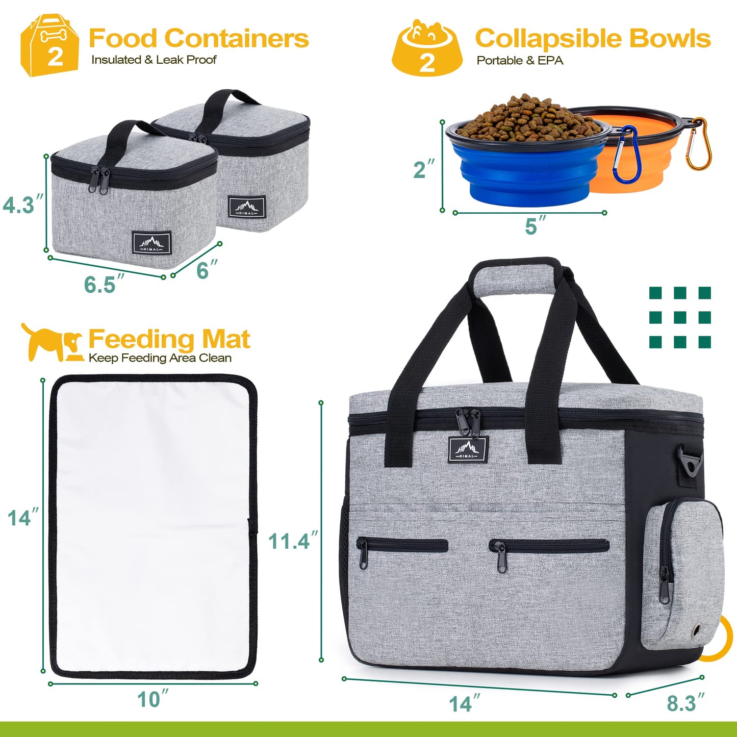 Kit de Bolsa de Viaje para Perros